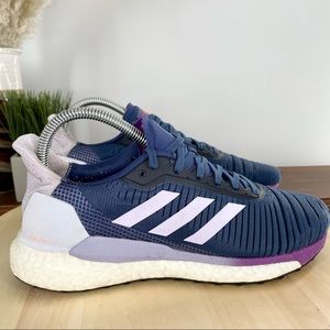 Adidas Womens Solar Glide 19 Running Shoe Indigo/Purple size 7